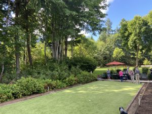 Residents playing lawn bowling